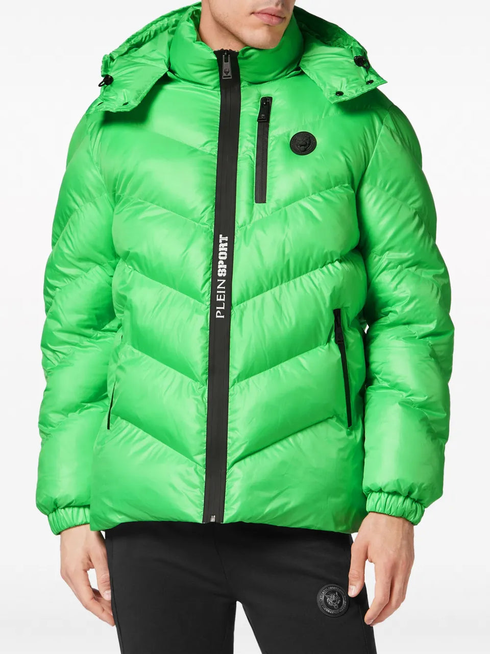 logo-patch puffer jacket