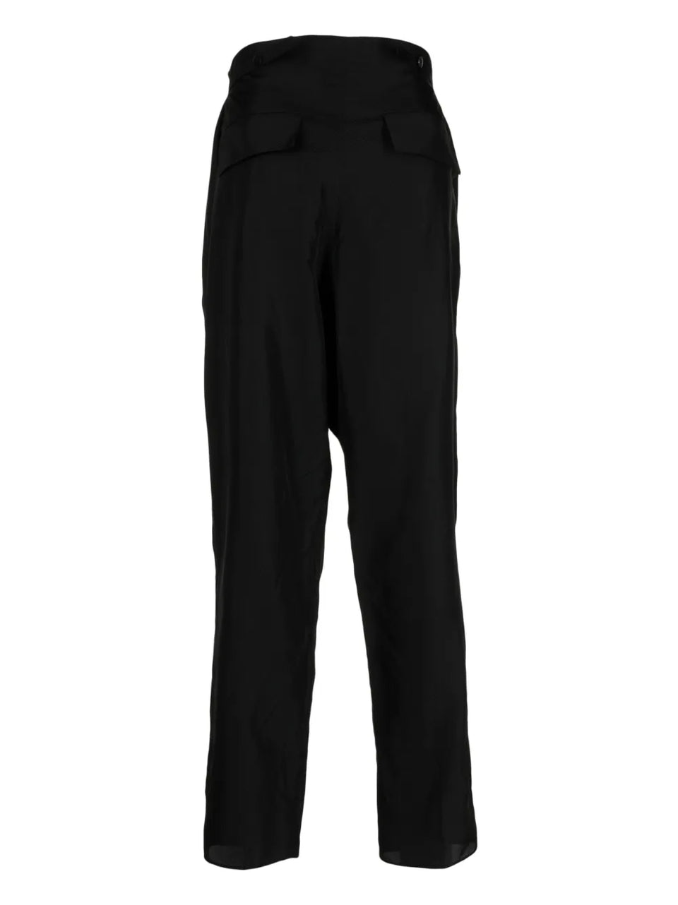 pleat-detail straight-leg trousers