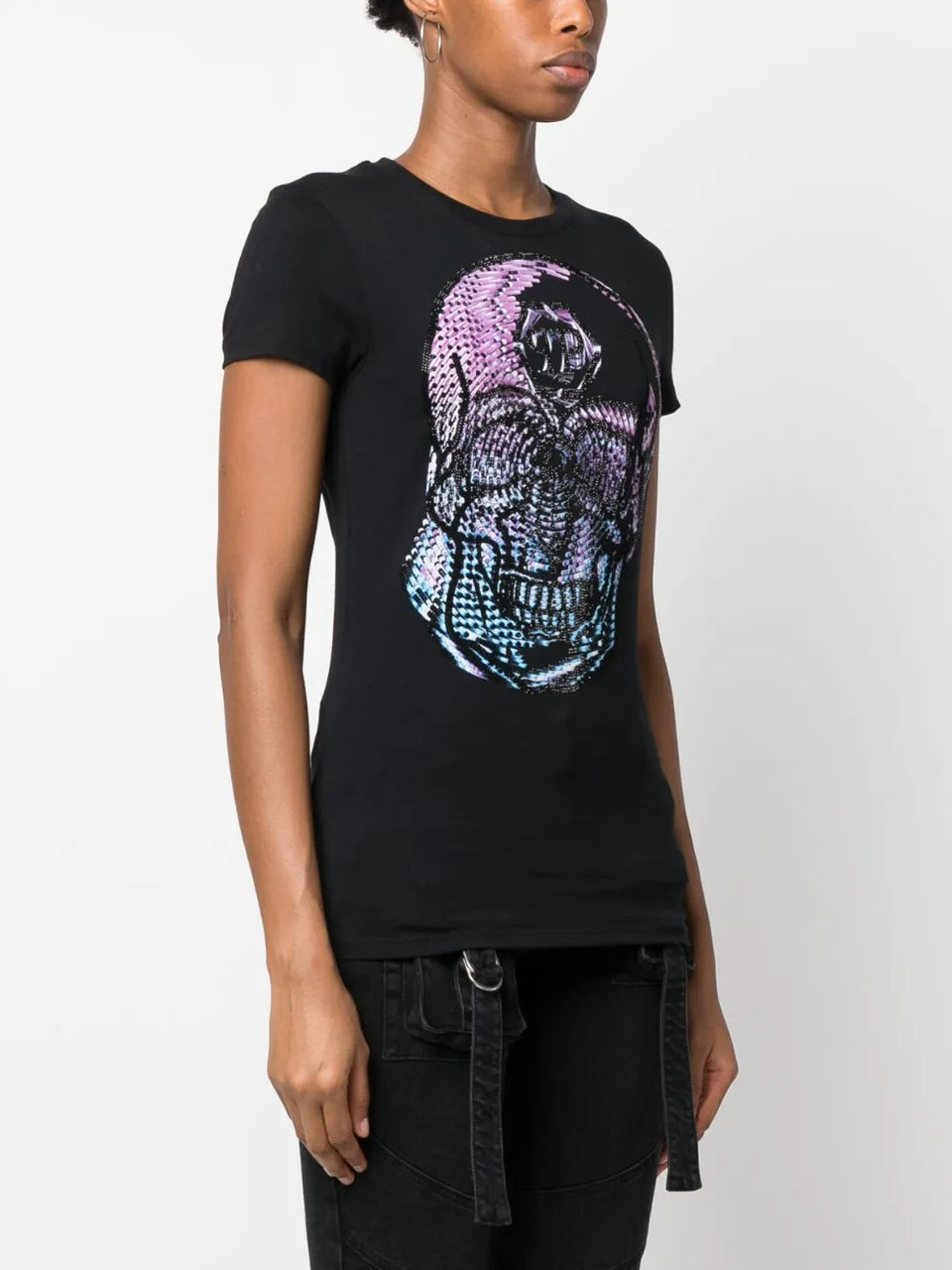 crystal-embellished skull T-Shirt