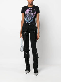 crystal-embellished skull T-Shirt