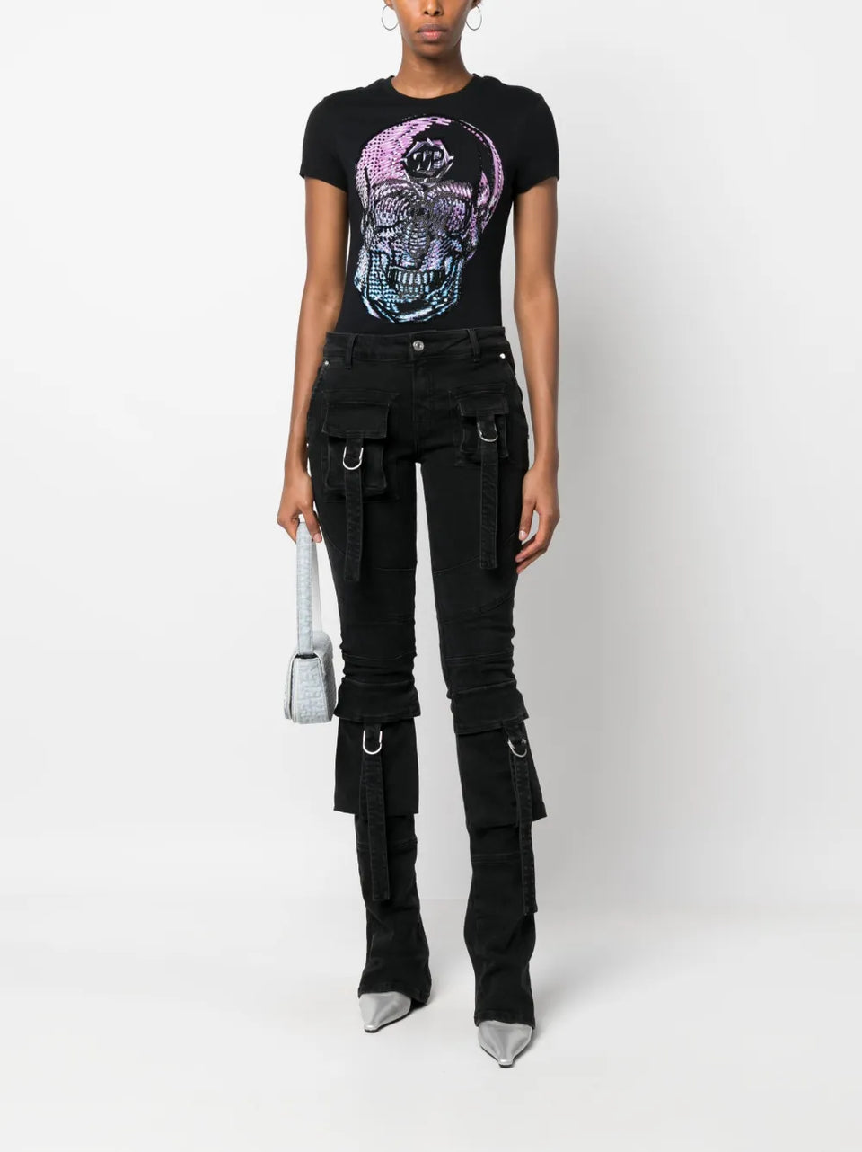 crystal-embellished skull T-Shirt