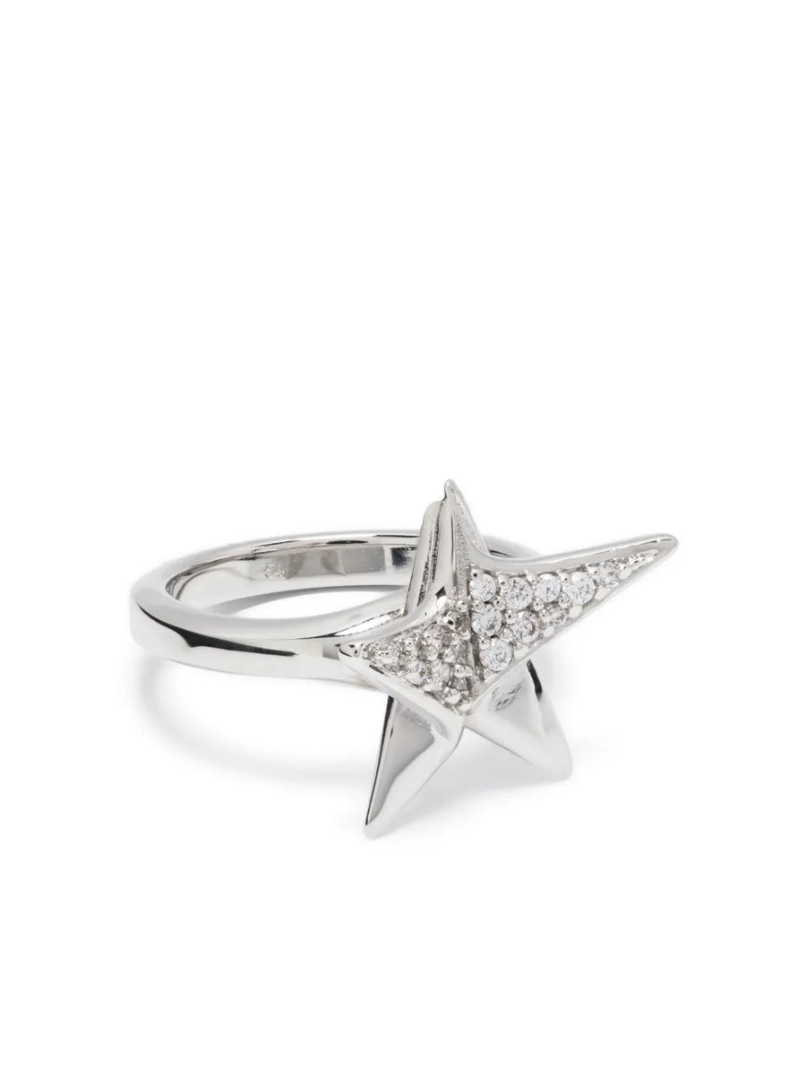 logo-engraved star-stud ring
