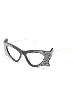 crystal-embellished irregular-shape sunglasses