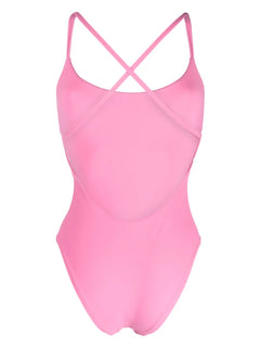 criss-cross straps high-cut swimsuit