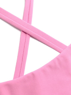 criss-cross straps high-cut swimsuit