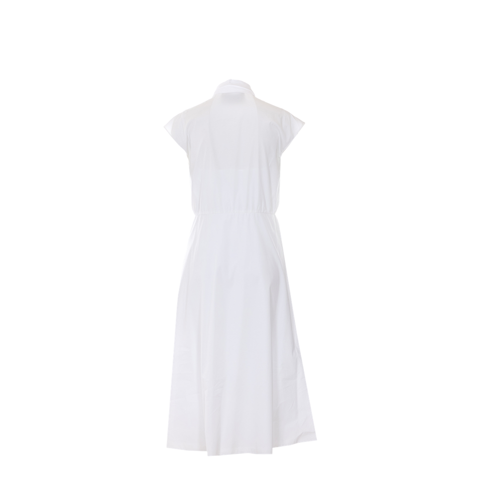 Embroidered Poplin Midi Dress - White