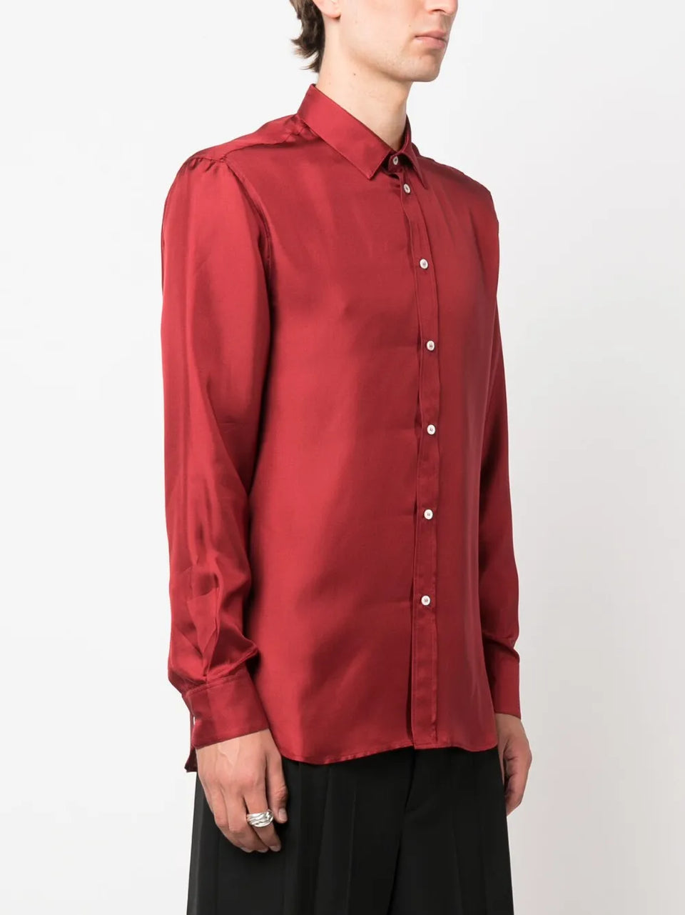 buttoned silk shirt