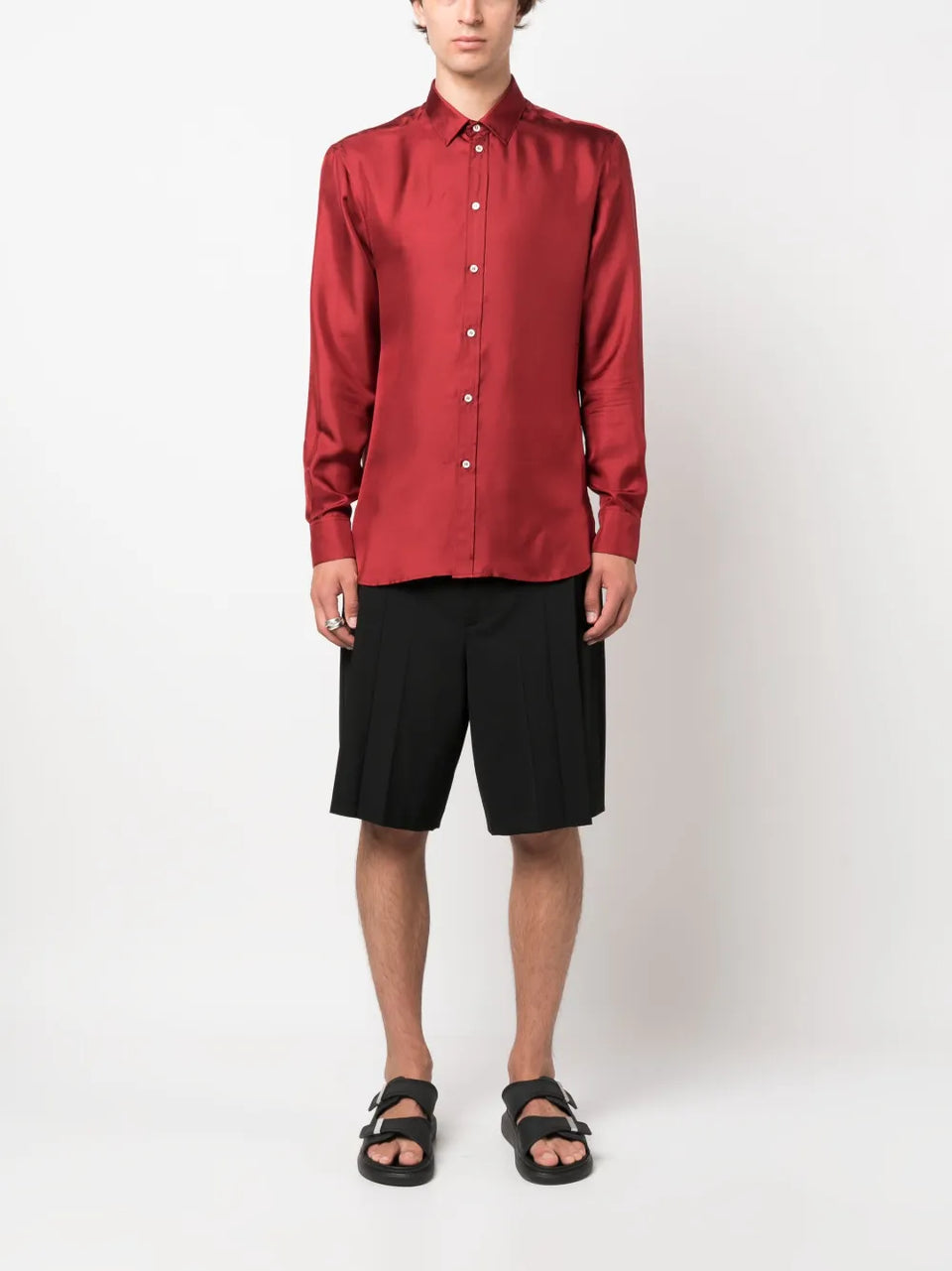 buttoned silk shirt