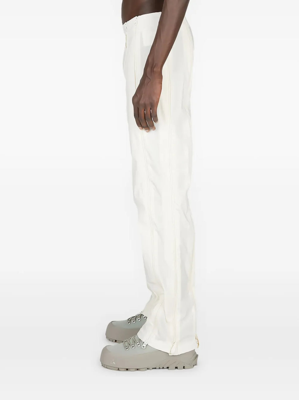 zip-detail trousers