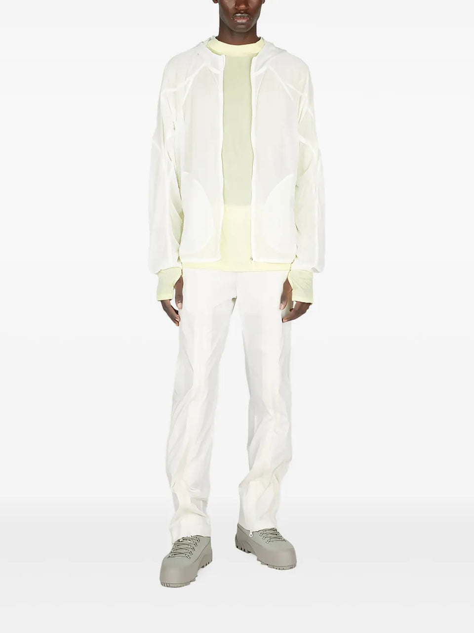 zip-detail trousers