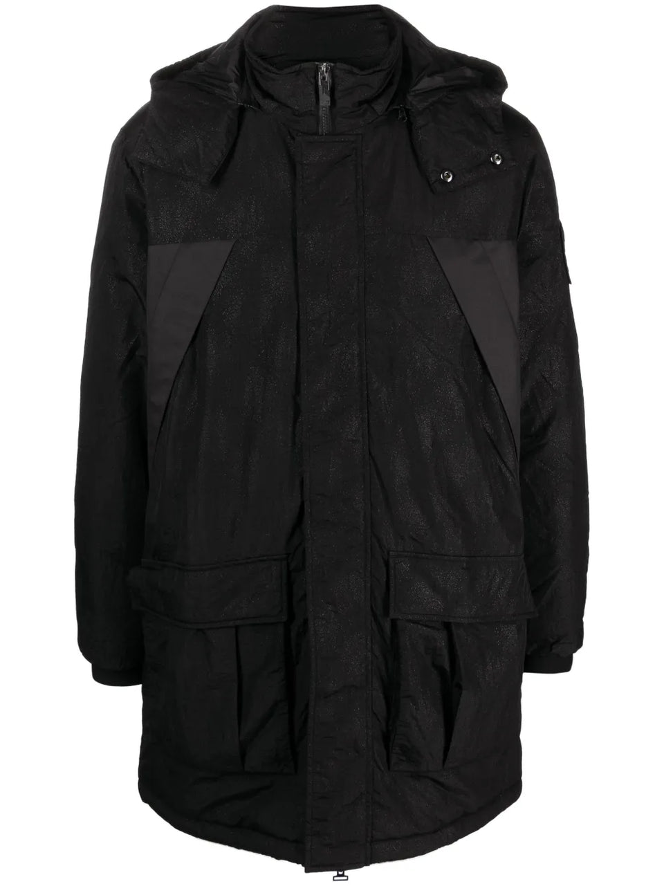 logo-patch hooded jacket