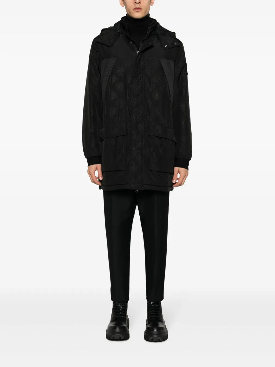 logo-patch hooded jacket