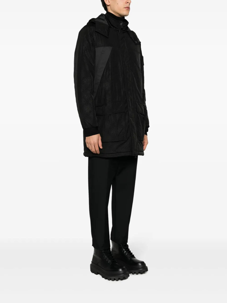 logo-patch hooded jacket