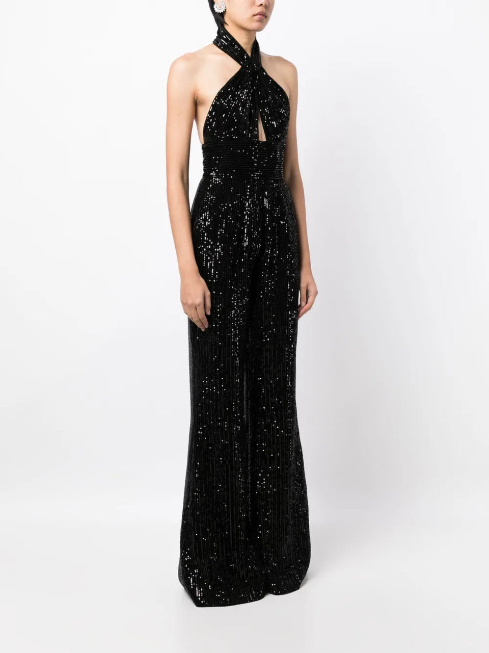 sequin-embellished halterneck jumpsuit