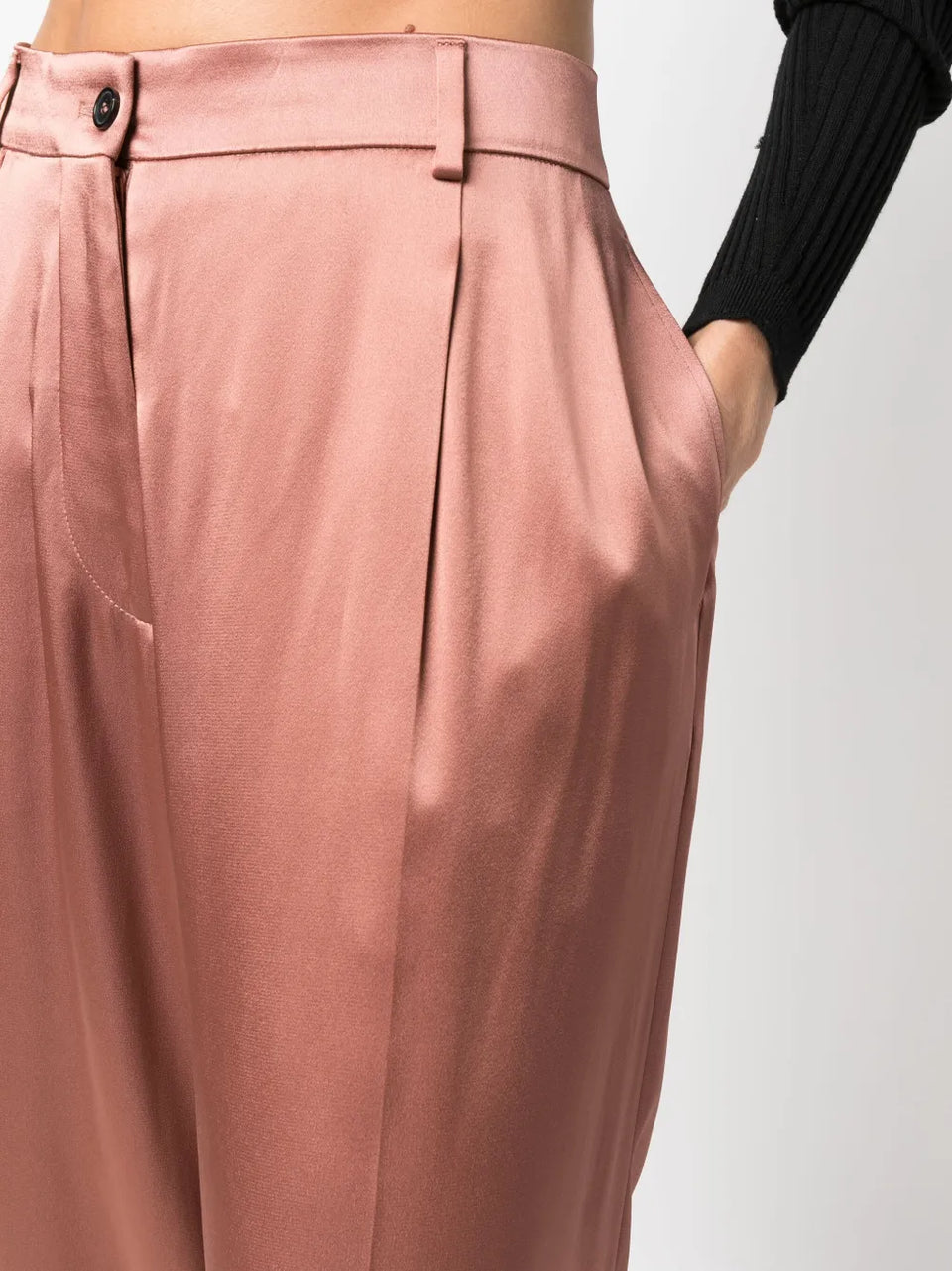 wide-leg satin trousers