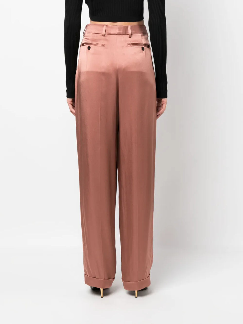 wide-leg satin trousers