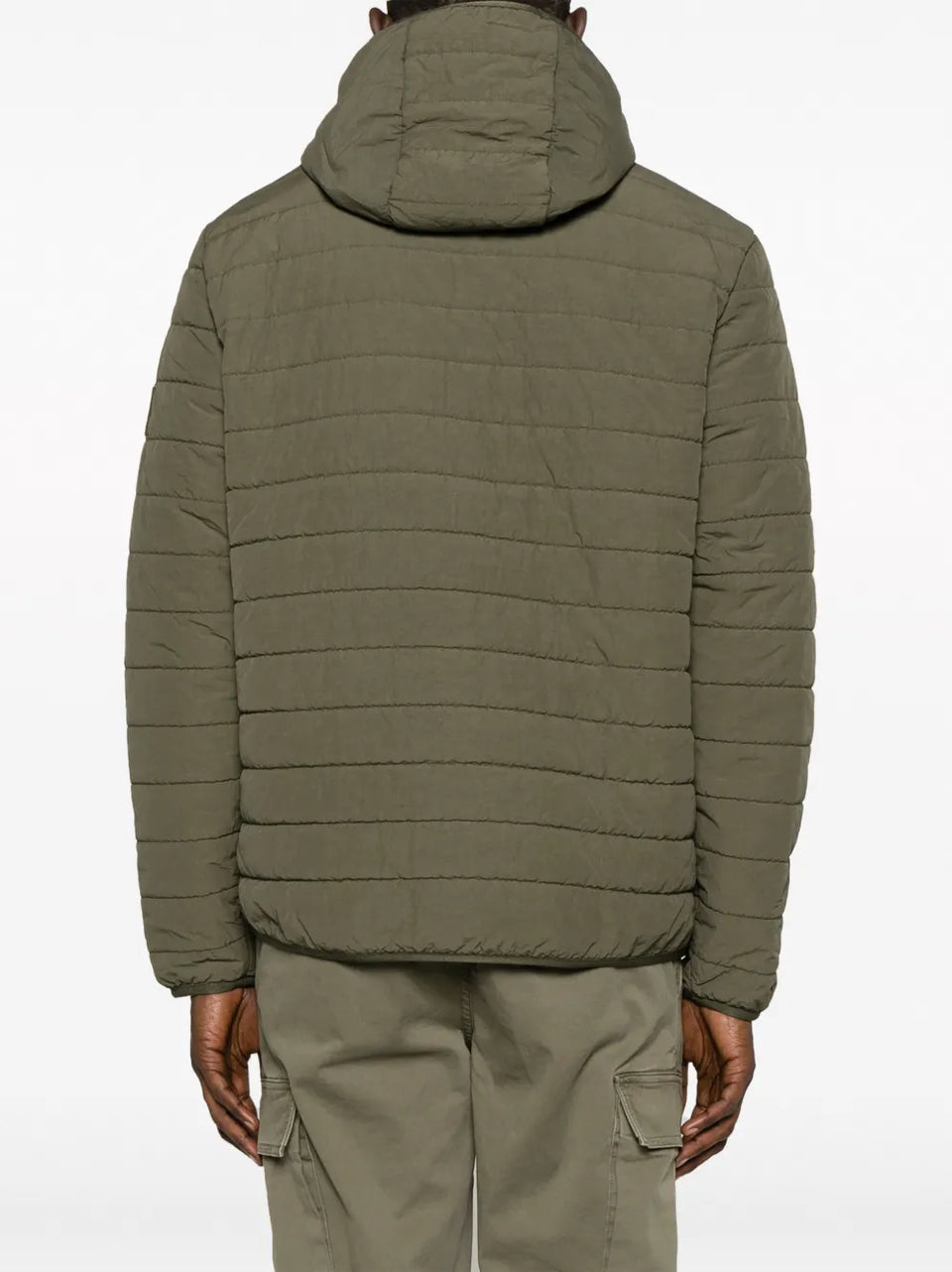 logo-embroidered padded hooded jacket