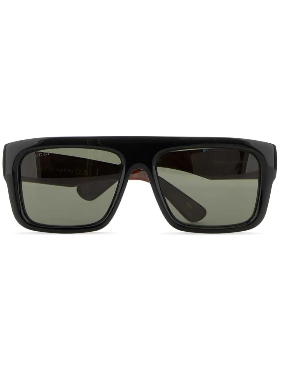 tortoiseshell-effect detail rectangle-frame sunglasses