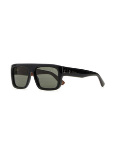 tortoiseshell-effect detail rectangle-frame sunglasses