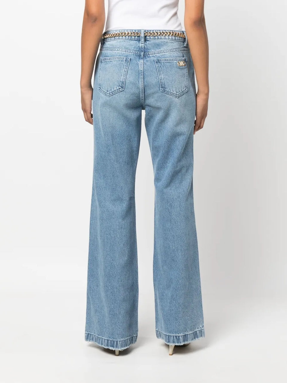 belted bootcut jeans