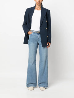 belted bootcut jeans