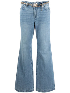 belted bootcut jeans