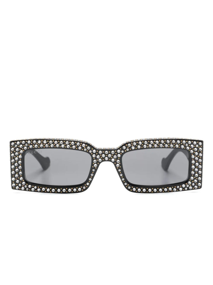 embellished rectangle-frame sunglasses