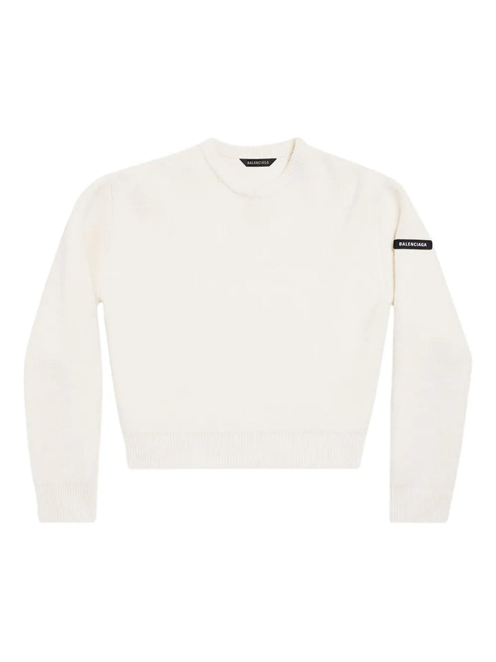 logo-patch stretch-wool jumper