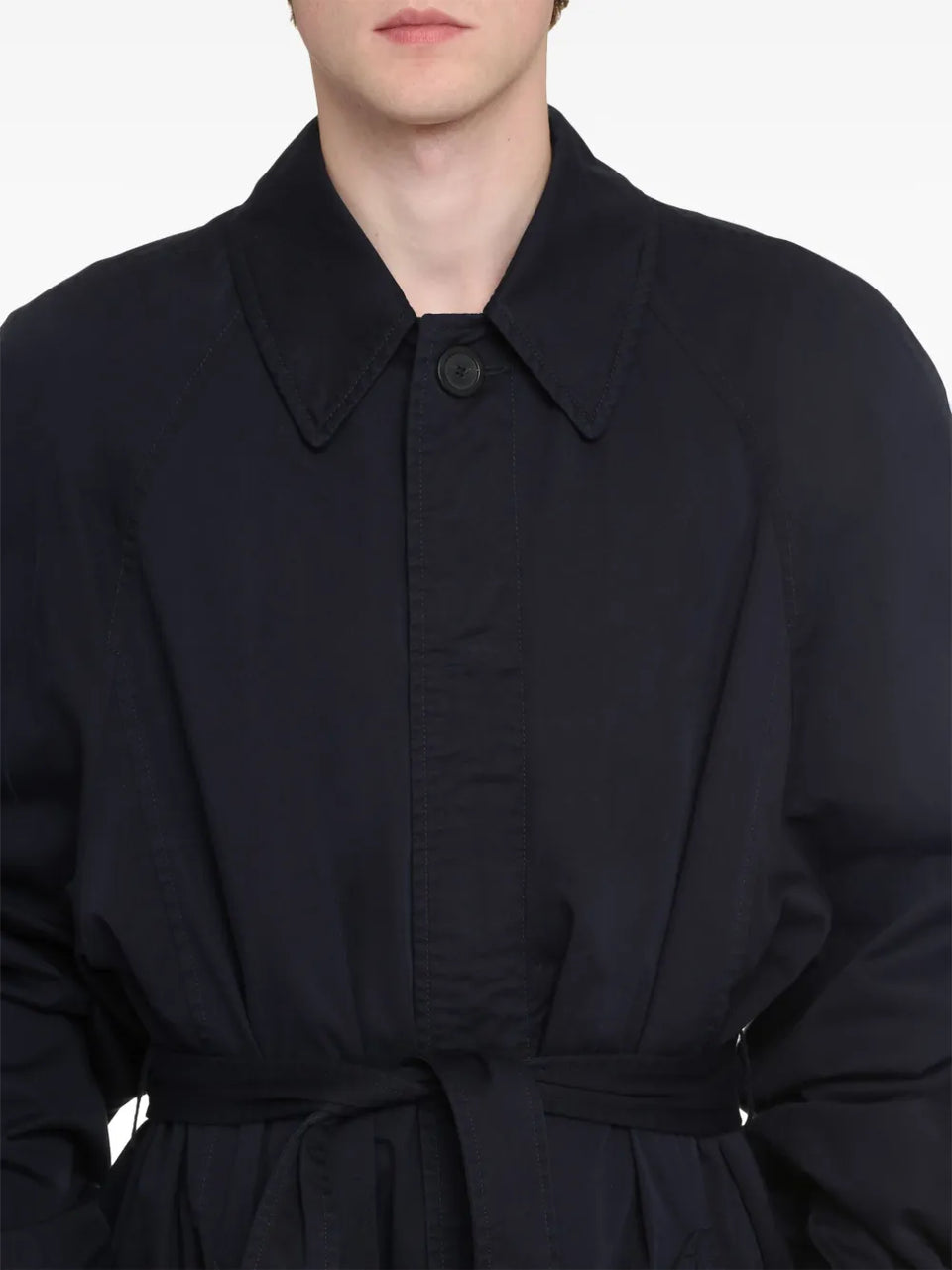 Deconstructed cotton long coat