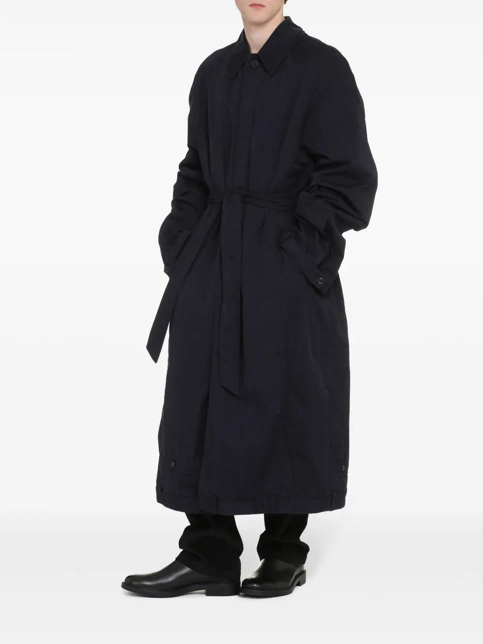 Deconstructed cotton long coat