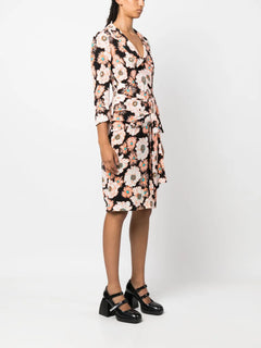 2000s floral wrap-around dress
