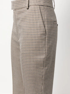 tailored check-print trousers