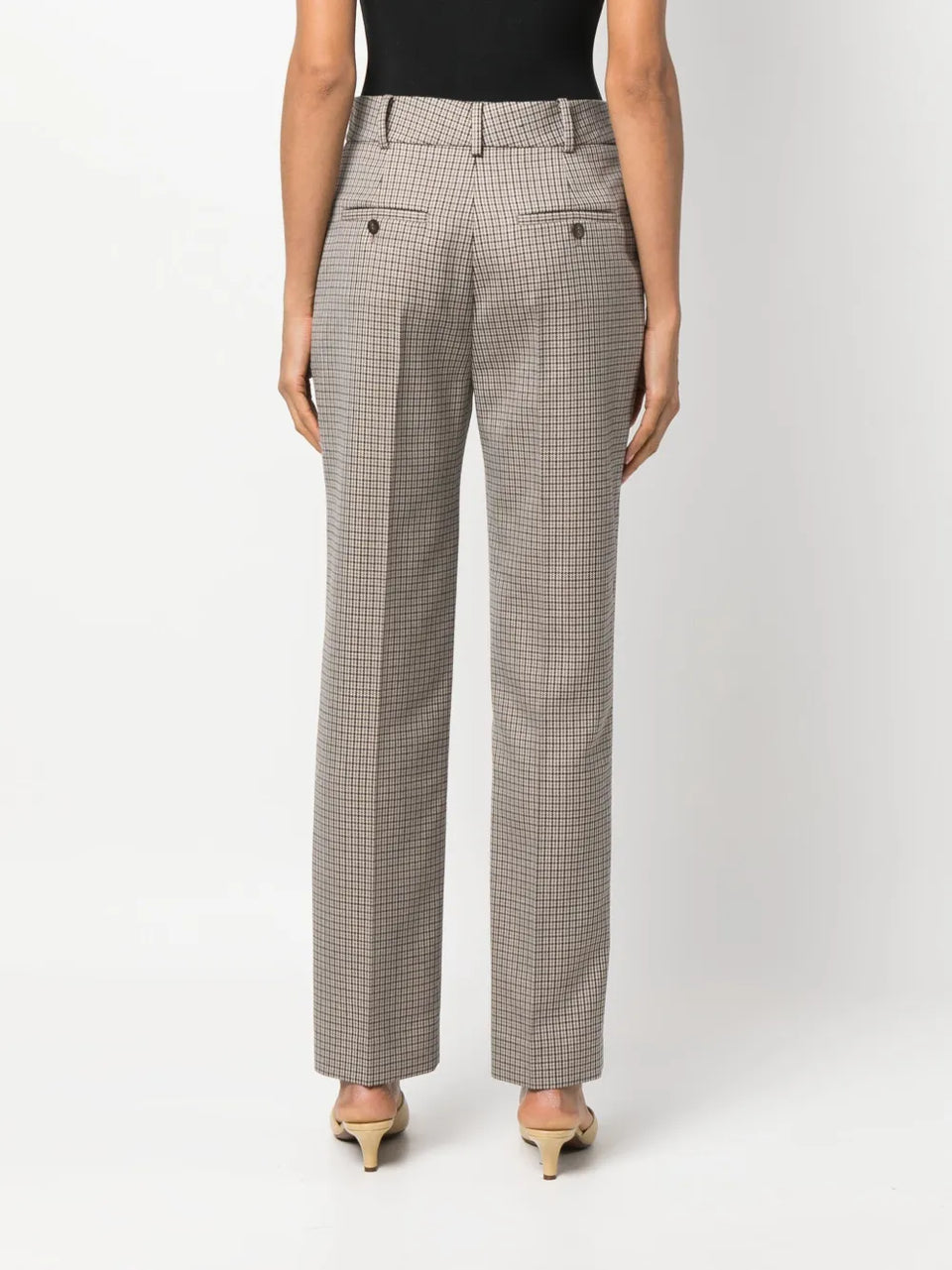 tailored check-print trousers