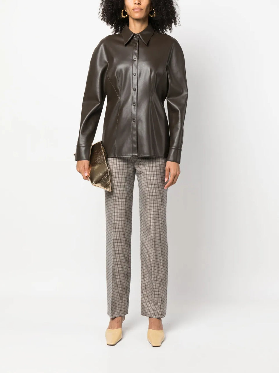 tailored check-print trousers