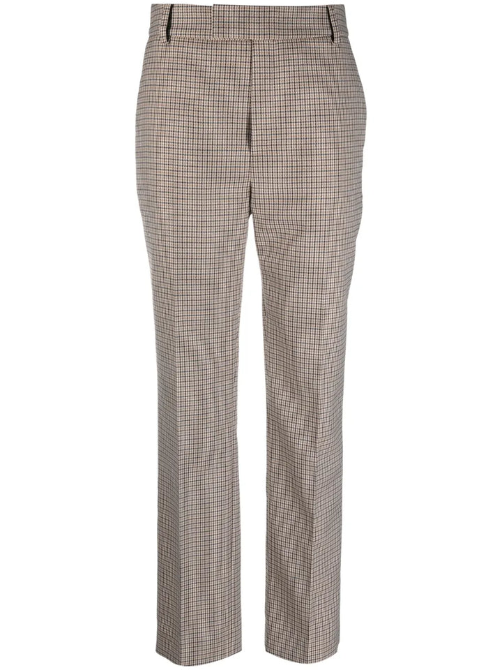 tailored check-print trousers
