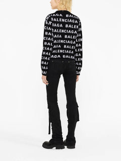 intarsia-logo crew-neck jumper