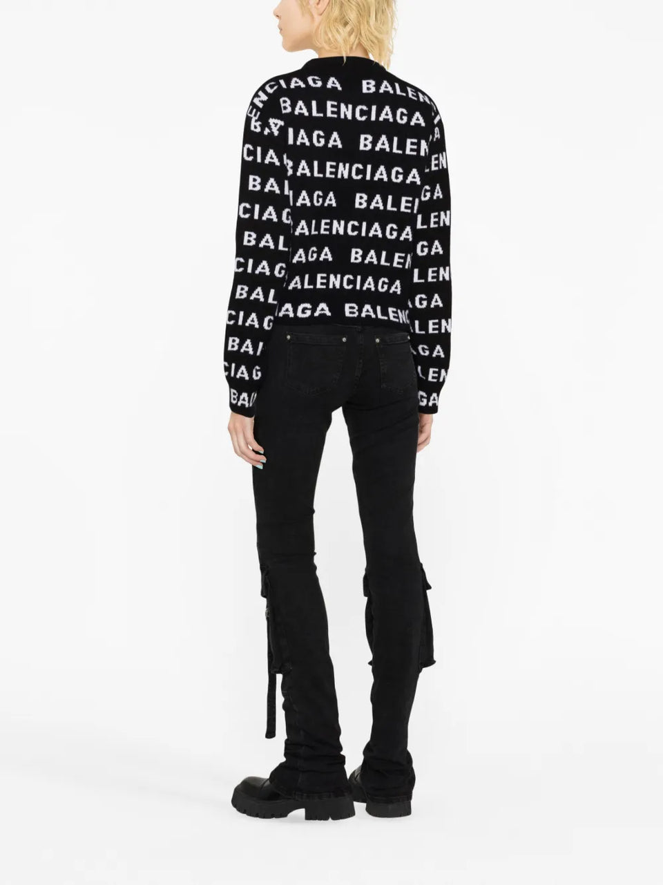intarsia-logo crew-neck jumper