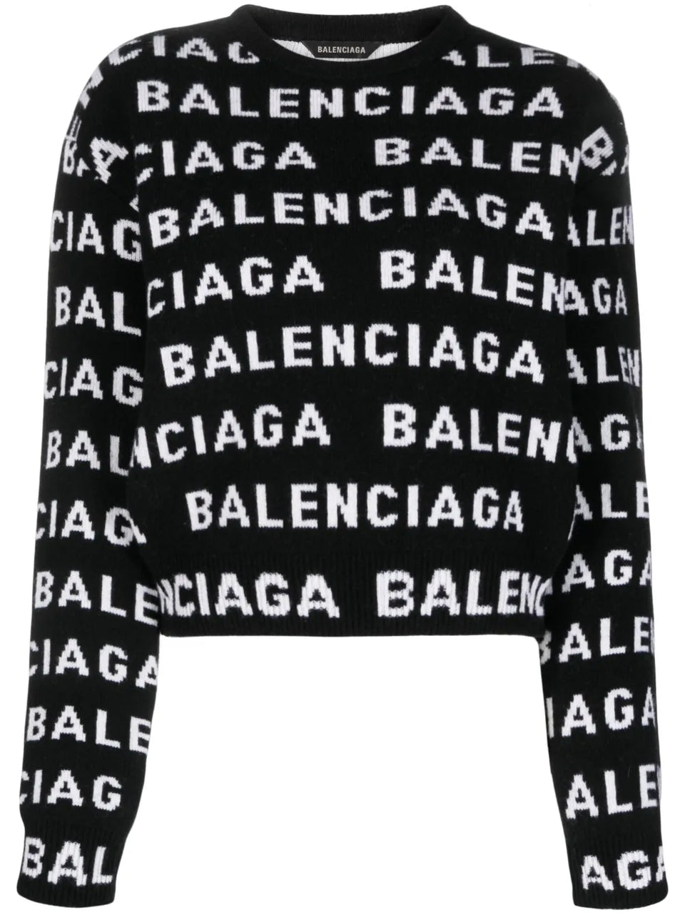 intarsia-logo crew-neck jumper