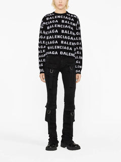 intarsia-logo crew-neck jumper