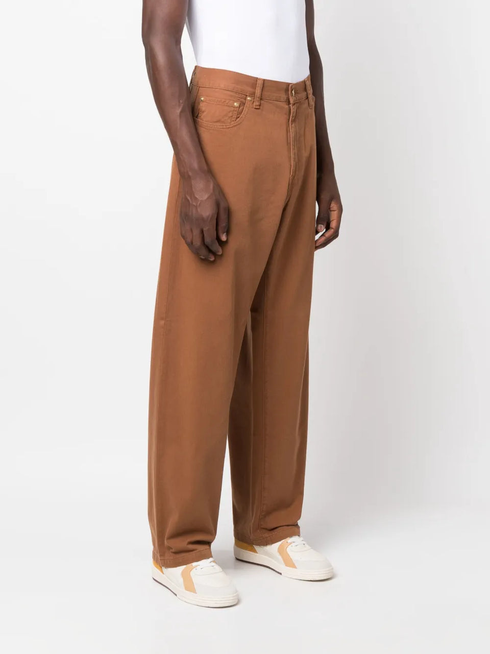 logo-patch wide-leg jeans