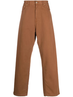 logo-patch wide-leg jeans
