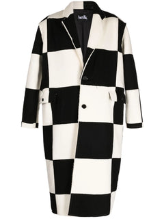 check-pattern wool coat