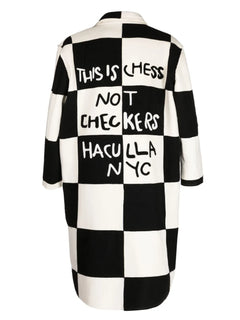 check-pattern wool coat