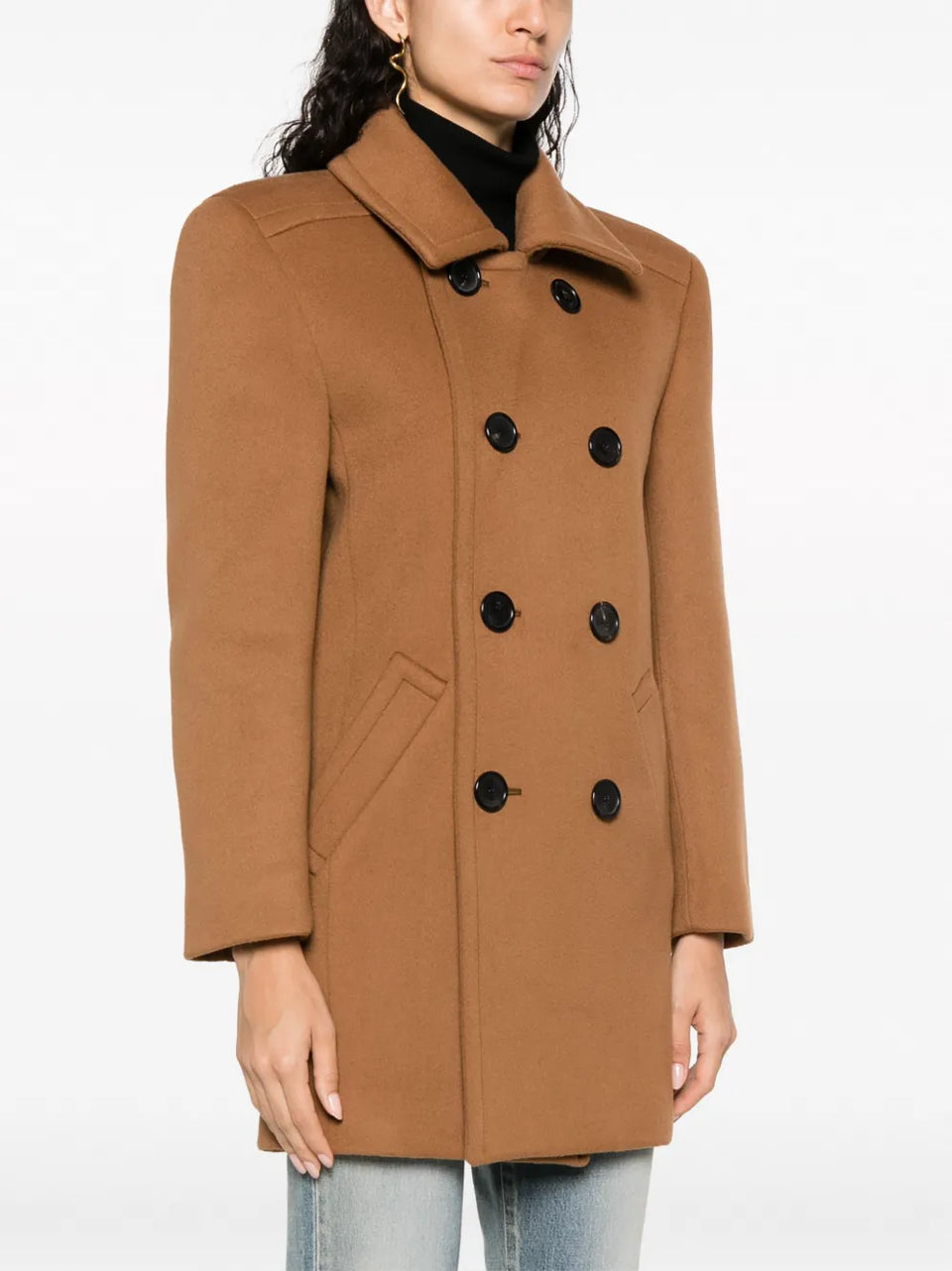 double-breasted wool coat