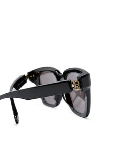 skull-appliqué square-frame sunglasses