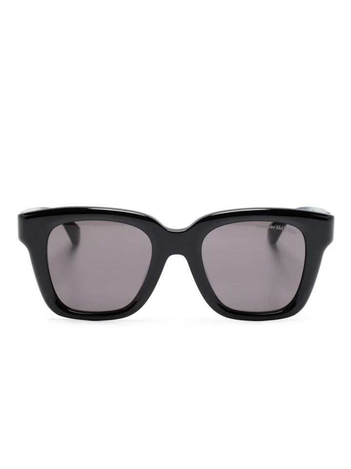 skull-appliqué square-frame sunglasses
