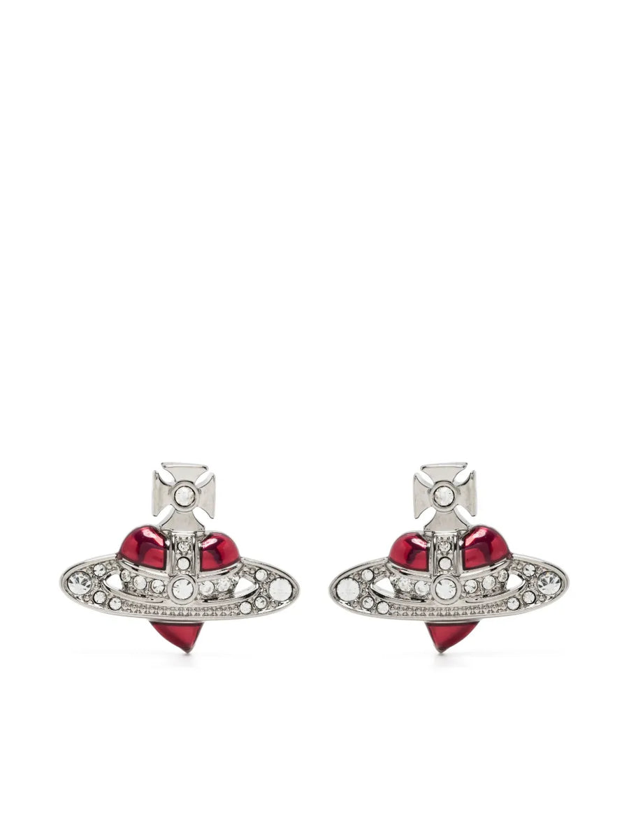 New Diamante Heart stud earrings