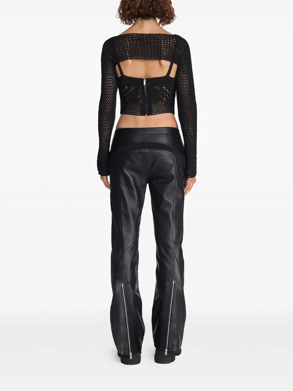panelled leather trousers