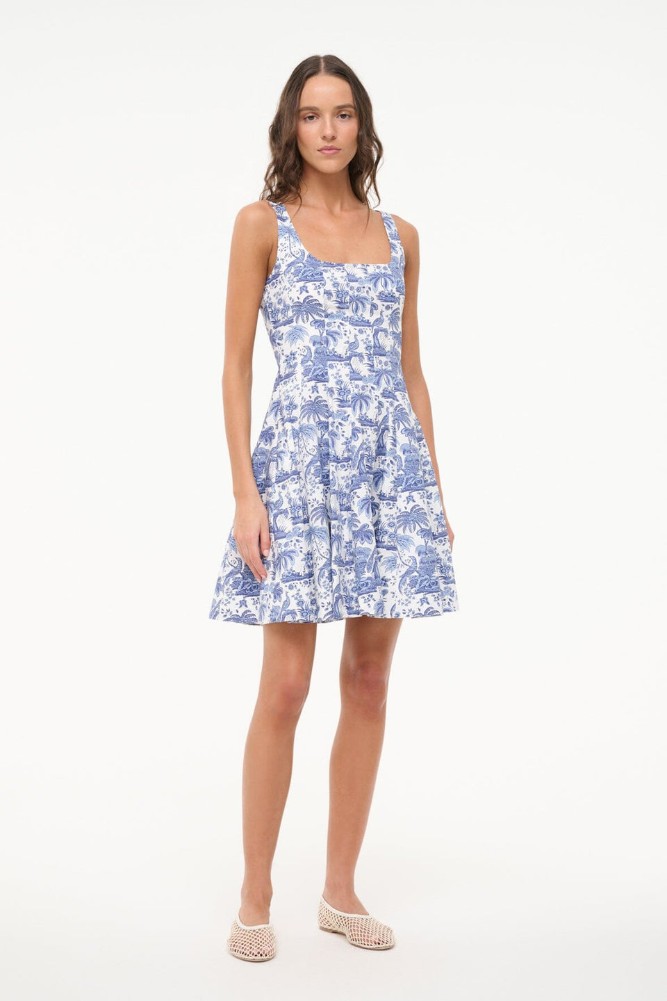 MINI WELLS DRESS BLUE TOILE