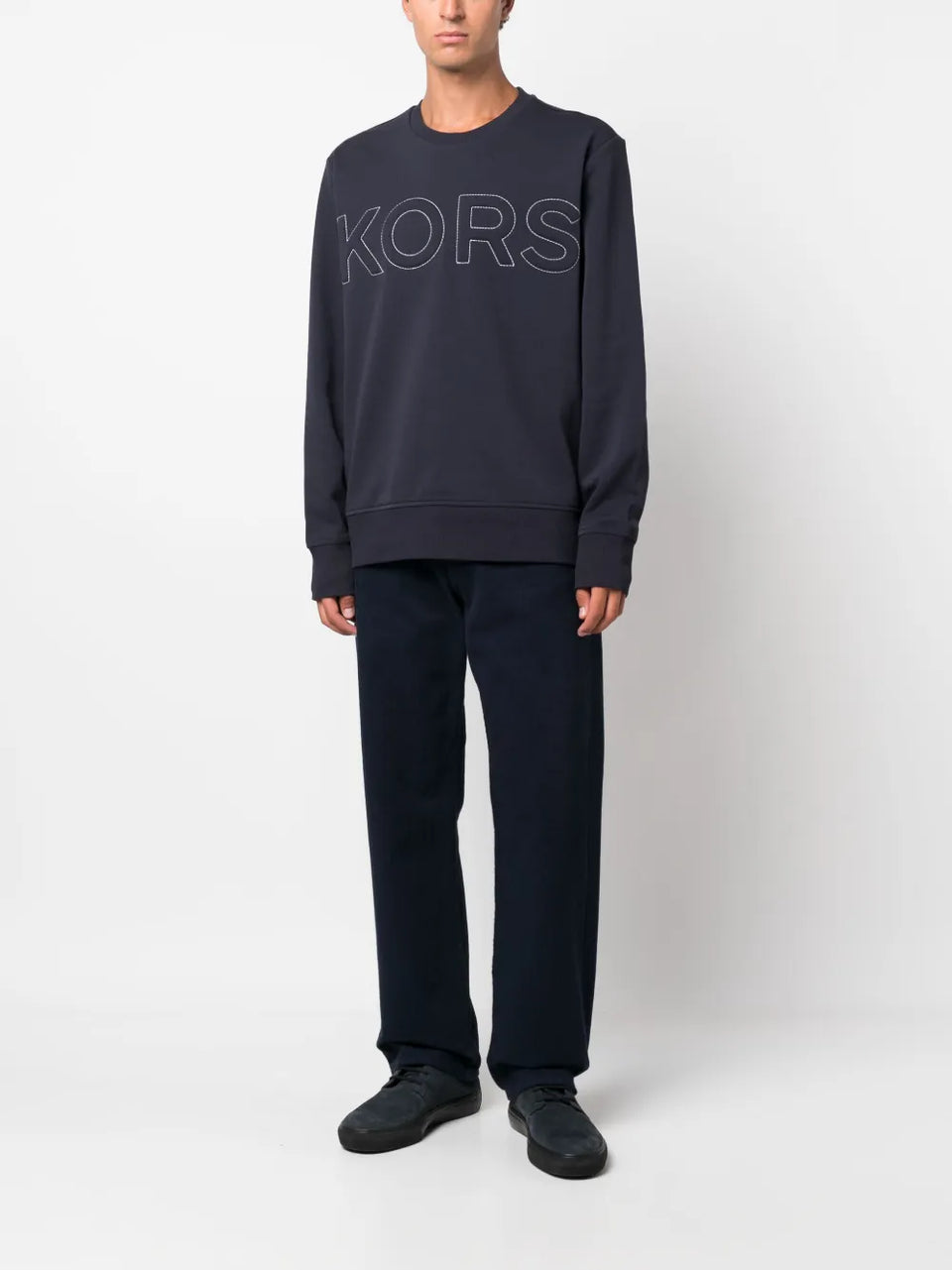 logo-embossed crew-neck sweatshirt